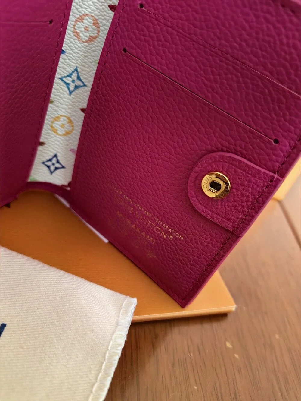 Louis Vuitton Pink Embossed Monogram Small Wallet with Gold Charm - Picture 11 of 15